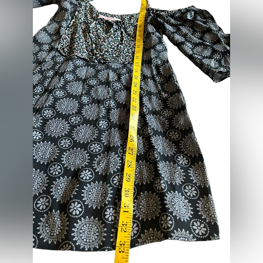 LUCY LOVE Kenzie Tunic Made in USA Size S Boho Black Geo Floral Print MSRP $75 - Picture 6 of 8